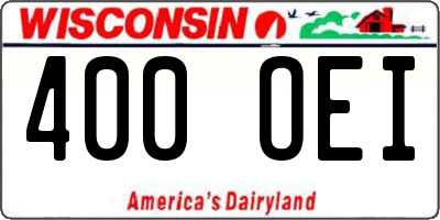 WI license plate 400OEI