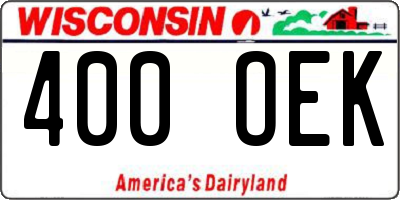 WI license plate 400OEK
