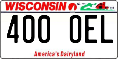 WI license plate 400OEL