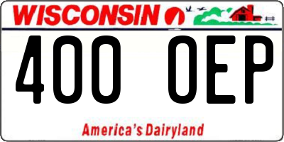 WI license plate 400OEP