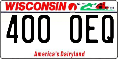 WI license plate 400OEQ