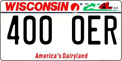 WI license plate 400OER