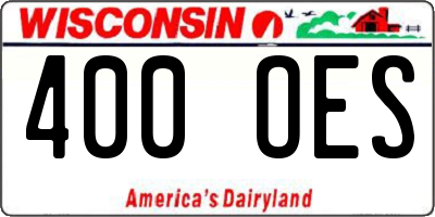 WI license plate 400OES