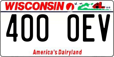 WI license plate 400OEV