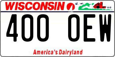 WI license plate 400OEW