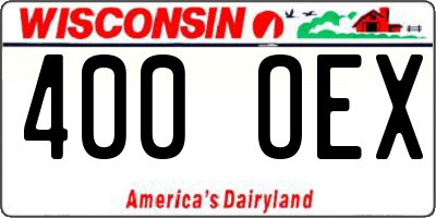 WI license plate 400OEX