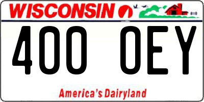 WI license plate 400OEY