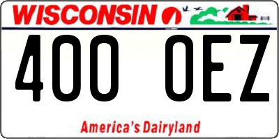 WI license plate 400OEZ