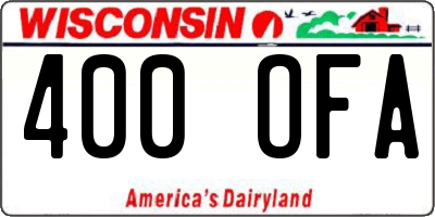 WI license plate 400OFA