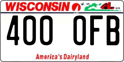 WI license plate 400OFB