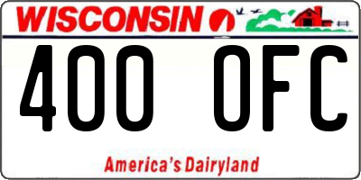 WI license plate 400OFC