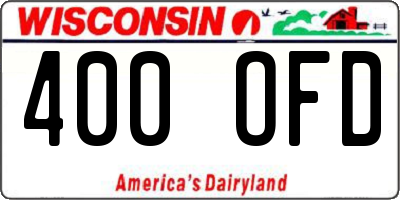 WI license plate 400OFD
