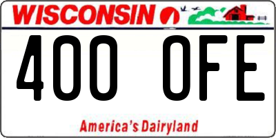 WI license plate 400OFE