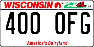 WI license plate 400OFG