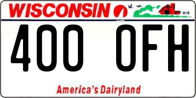 WI license plate 400OFH