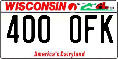 WI license plate 400OFK