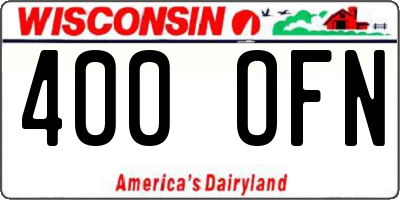 WI license plate 400OFN