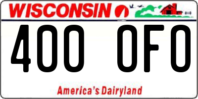 WI license plate 400OFO