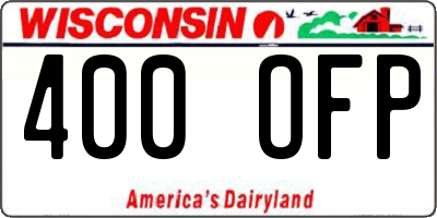 WI license plate 400OFP