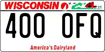 WI license plate 400OFQ