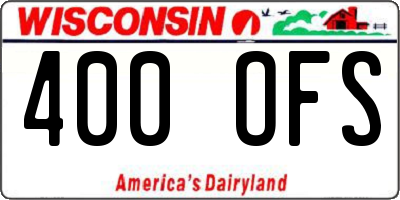 WI license plate 400OFS