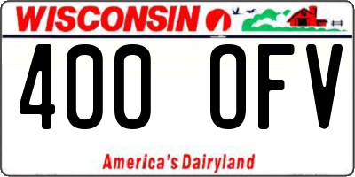 WI license plate 400OFV