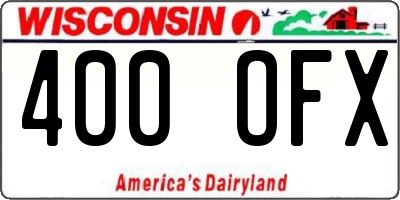 WI license plate 400OFX