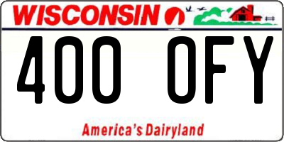 WI license plate 400OFY