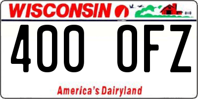 WI license plate 400OFZ