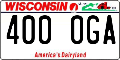 WI license plate 400OGA