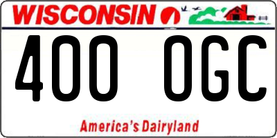 WI license plate 400OGC