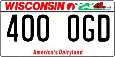 WI license plate 400OGD