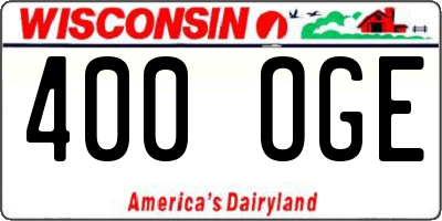 WI license plate 400OGE