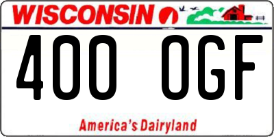 WI license plate 400OGF