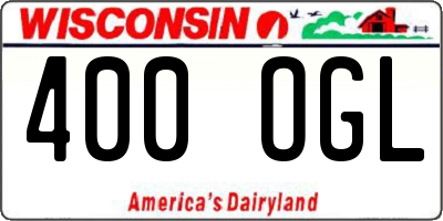 WI license plate 400OGL