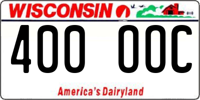 WI license plate 400OOC