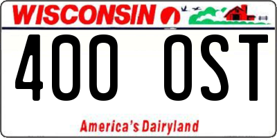 WI license plate 400OST