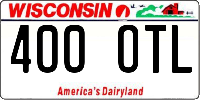 WI license plate 400OTL
