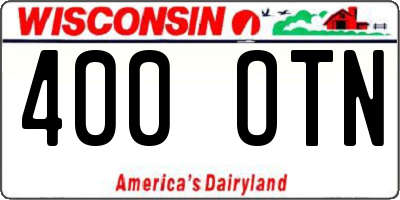 WI license plate 400OTN