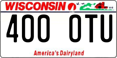 WI license plate 400OTU