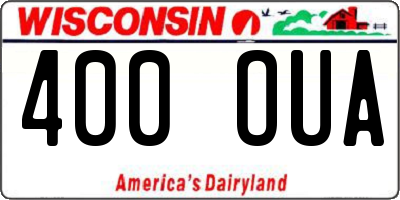 WI license plate 400OUA