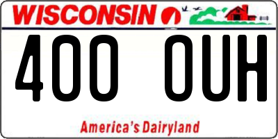 WI license plate 400OUH