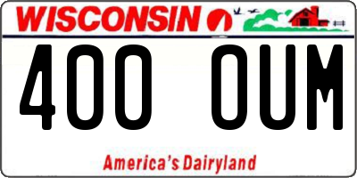 WI license plate 400OUM