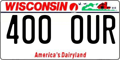 WI license plate 400OUR
