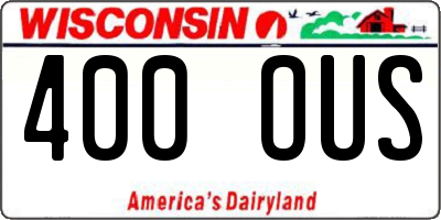 WI license plate 400OUS