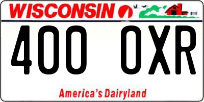 WI license plate 400OXR