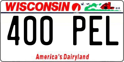 WI license plate 400PEL