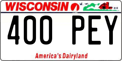 WI license plate 400PEY