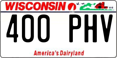 WI license plate 400PHV