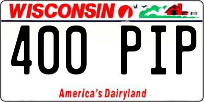 WI license plate 400PIP